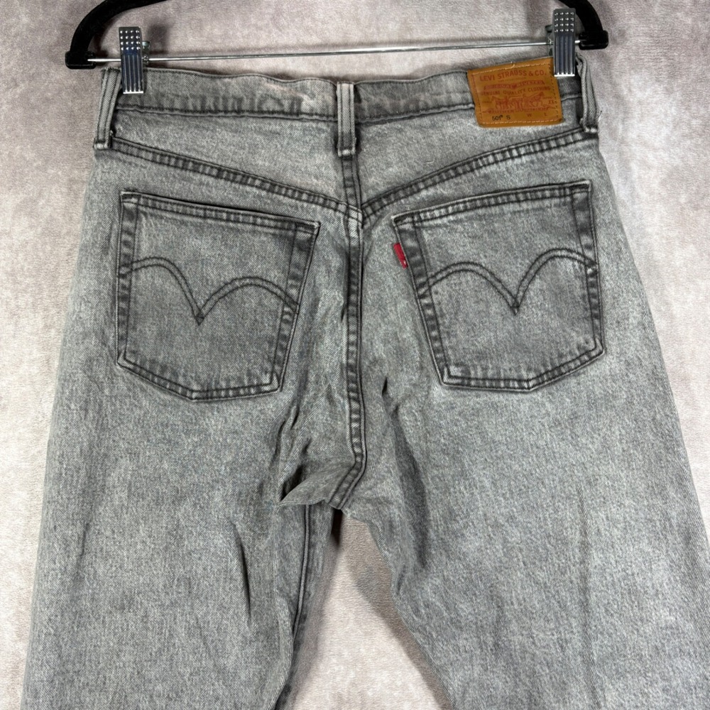 Levi's Jeans Men 28 Gray 501 S Slim Straight Acid Wash Premium Button Fly Casual